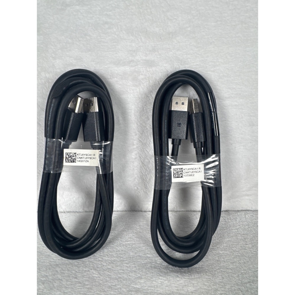 Dell DisplayPort to DisplayPort Cable Unisex 6ft Black Like New KTJ8Y 2-Pack